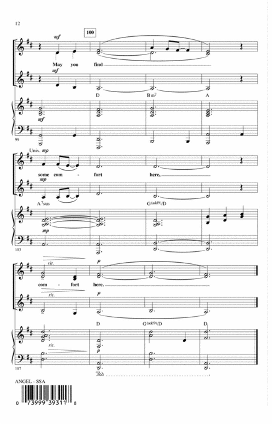 Angel (arr. Mark Brymer) SSA scores gallery preview page 11