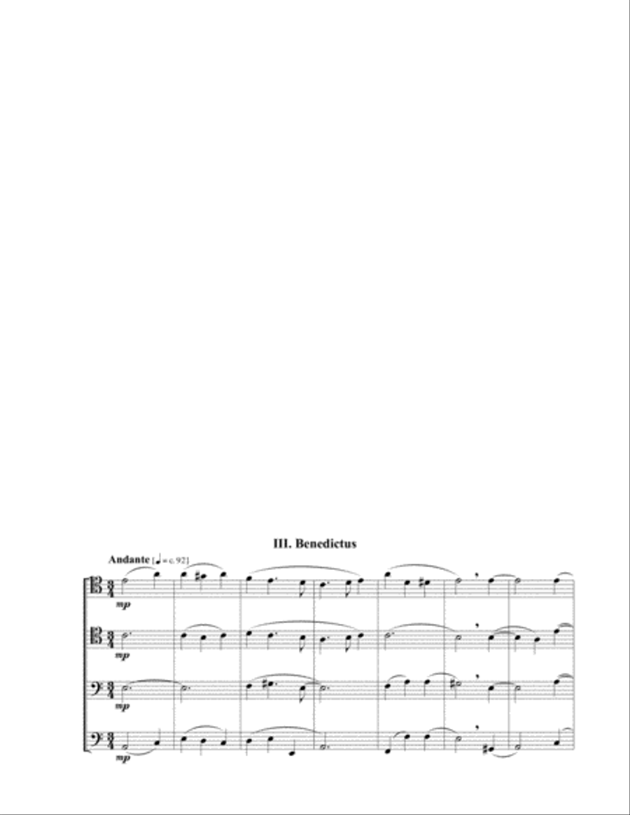 Missa Brevis for Trombone Quartet Trombone Quartet scores gallery preview page 5
