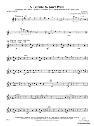 A Tribute to Kurt Weill: 1st B-flat Clarinet