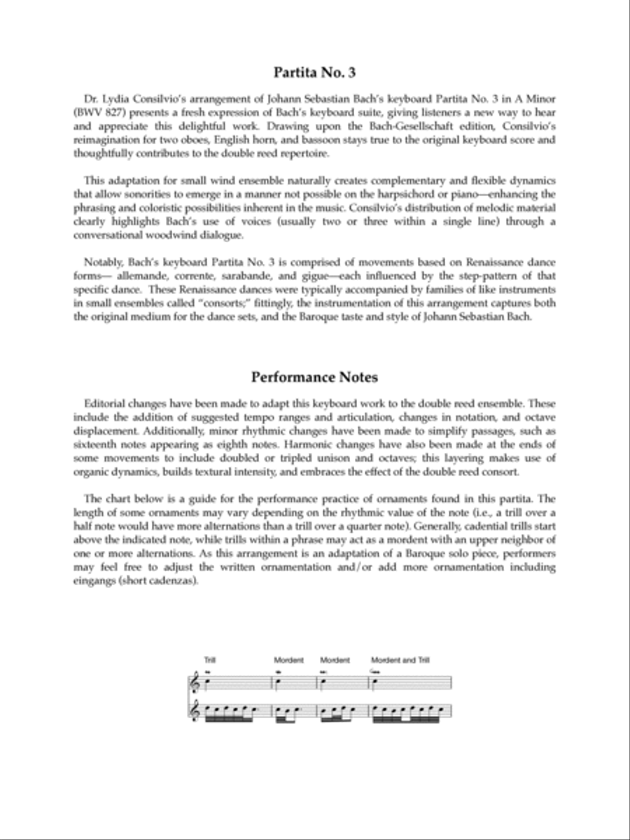 Partita No. 3 in A Minor, BWV 827 Woodwind Ensemble scores gallery preview page 2