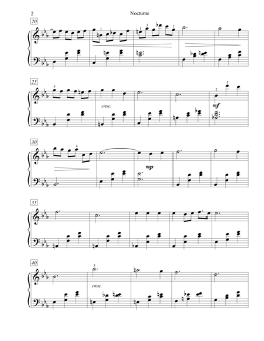 Nocturne, Op. 9, No. 2 - intermediate piano image number null