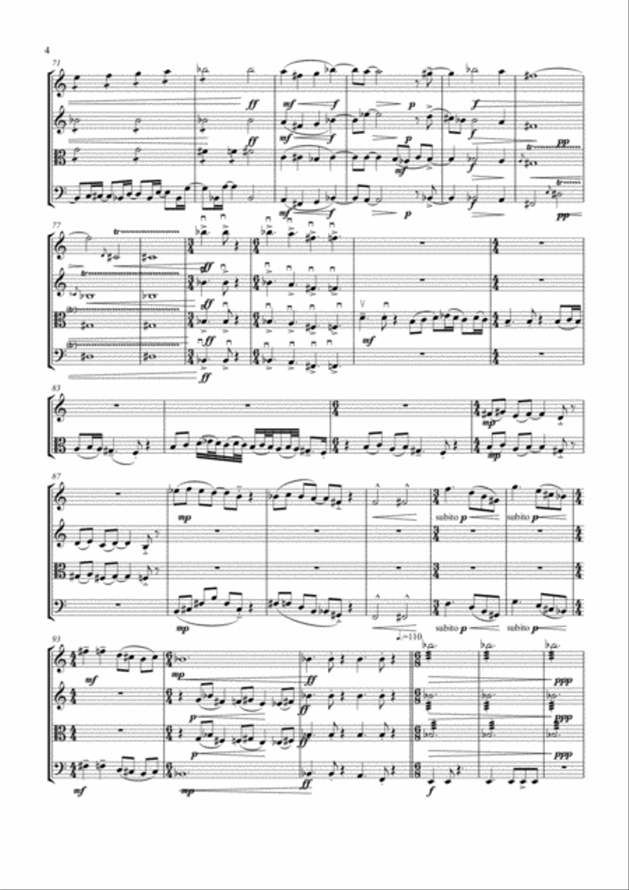String Quartet No. 2 String Quartet scores gallery preview page 4