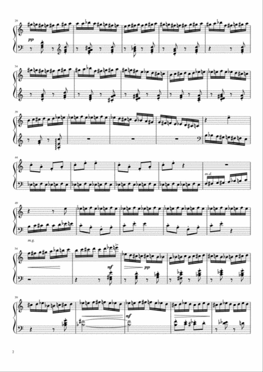 Flight of the BumbleBee Retrograde Version Piano Solo scores gallery preview page 2