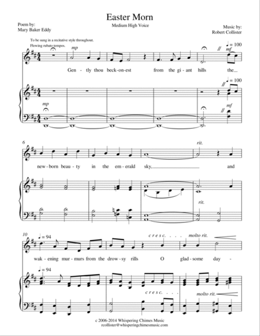 Easter Morn medium high voice High Voice scores gallery preview page 2