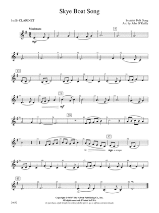 Skye Boat Song: 1st B-flat Clarinet