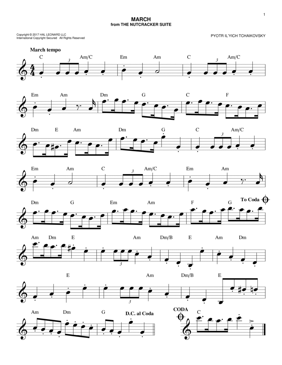 March (from The Nutcracker) Piano scores gallery preview page 1