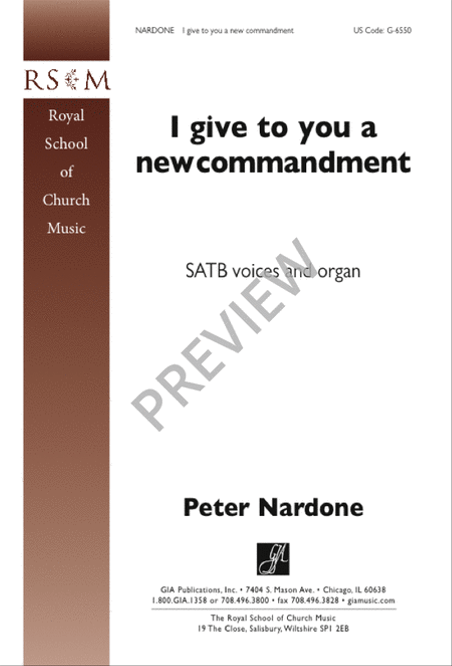 I Give to You a New Commandment 4-Part scores gallery preview page 1