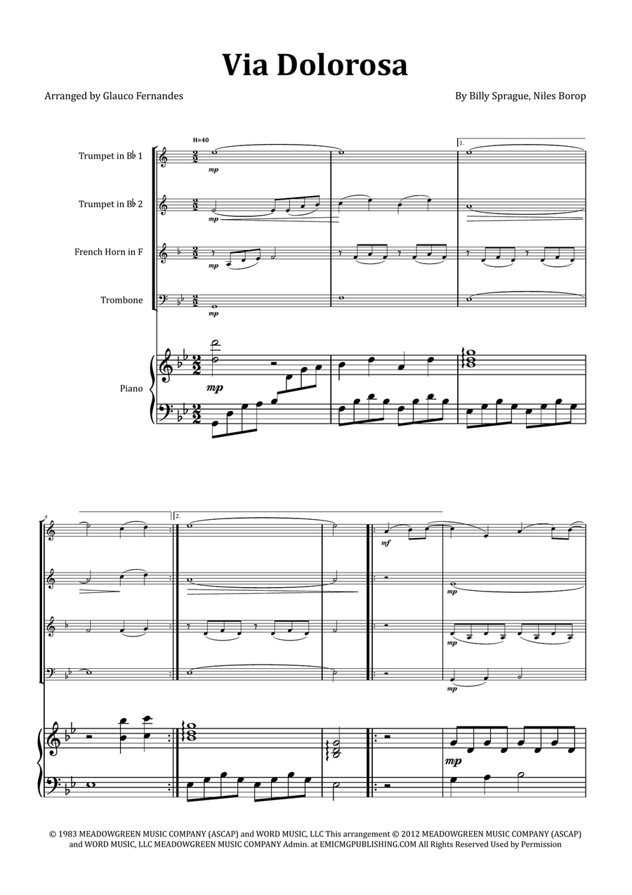 Via Dolorosa Brass Quartet scores gallery preview page 1