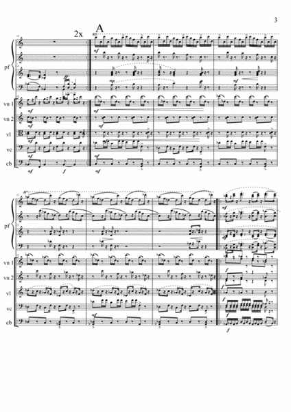 Divertimento Maclé, version for piano 4 hands and String Orchestra, pages 140 (50+46+10+8+9+9+8)