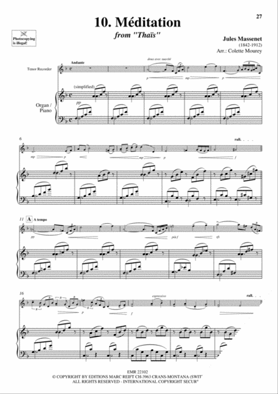 20 Greatest Meditations Tenor Recorder scores gallery preview page 12