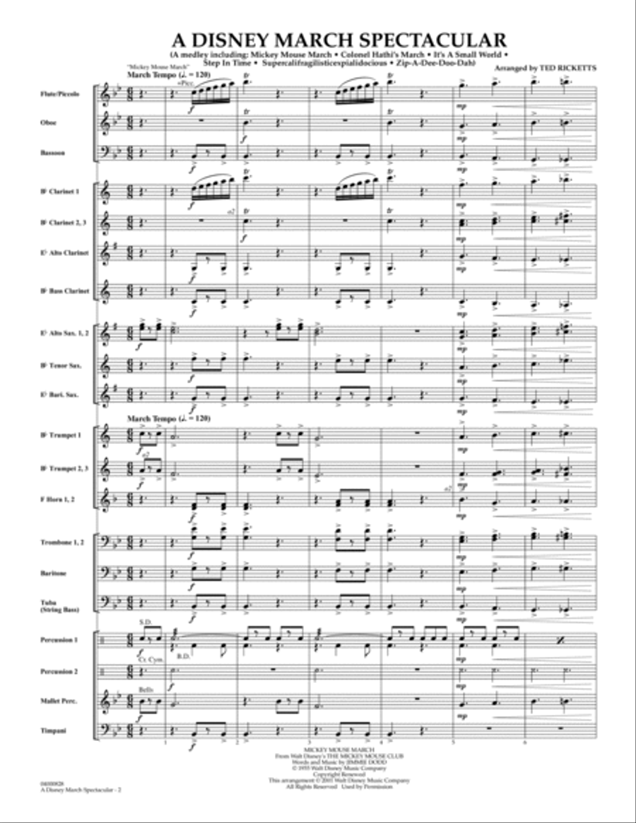 A Disney March Spectacular - Full Score Concert Band scores gallery preview page 2