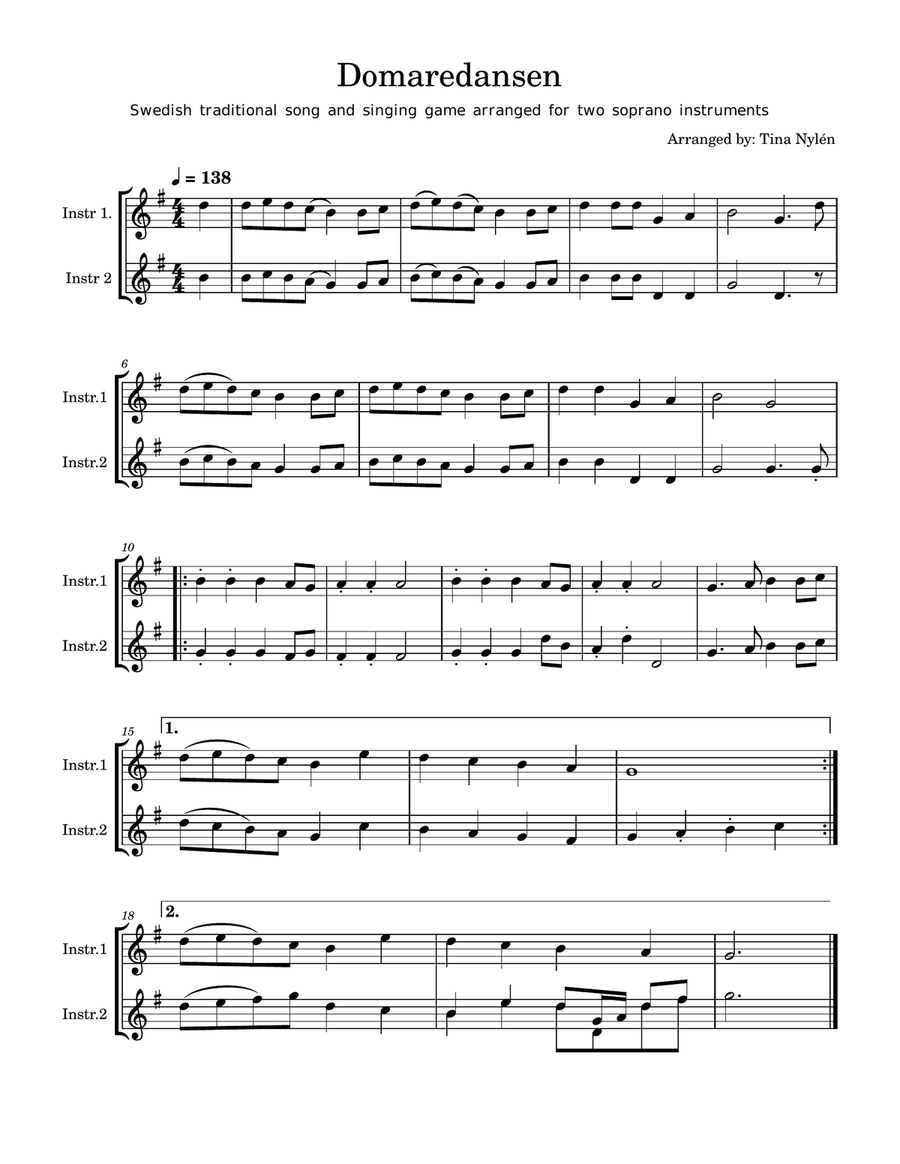 Domaredansen (The Judge's Dance) Woodwind Duet scores gallery preview page 1