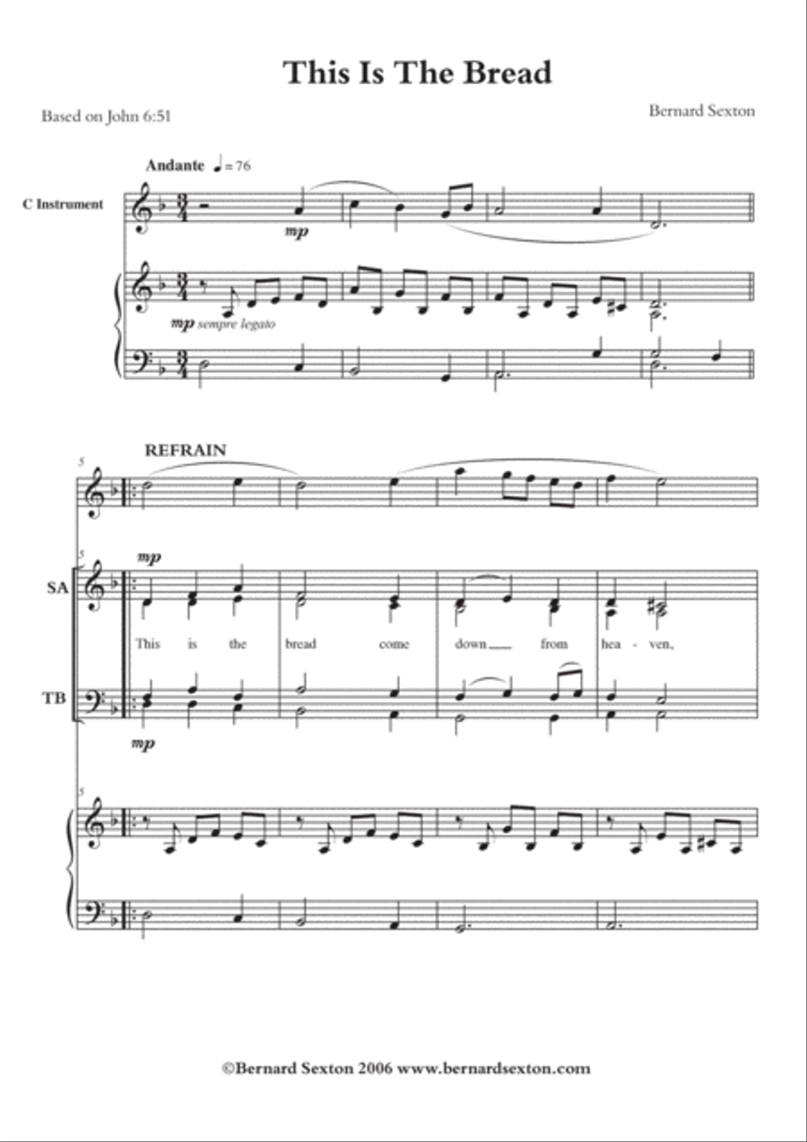 This is the Bread - Communion Song 4-Part scores gallery preview page 2