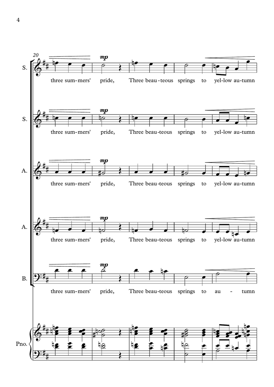 You Never Can Be Old - Sonnet 104 - Choir SSAAB 3-Part scores gallery preview page 4
