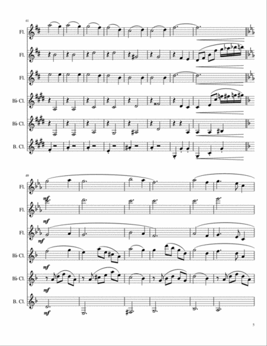 Once Upon A December from the Twentieth Century Fox Motion Picture ANASTASIA Woodwind Ensemble scores gallery preview page 5