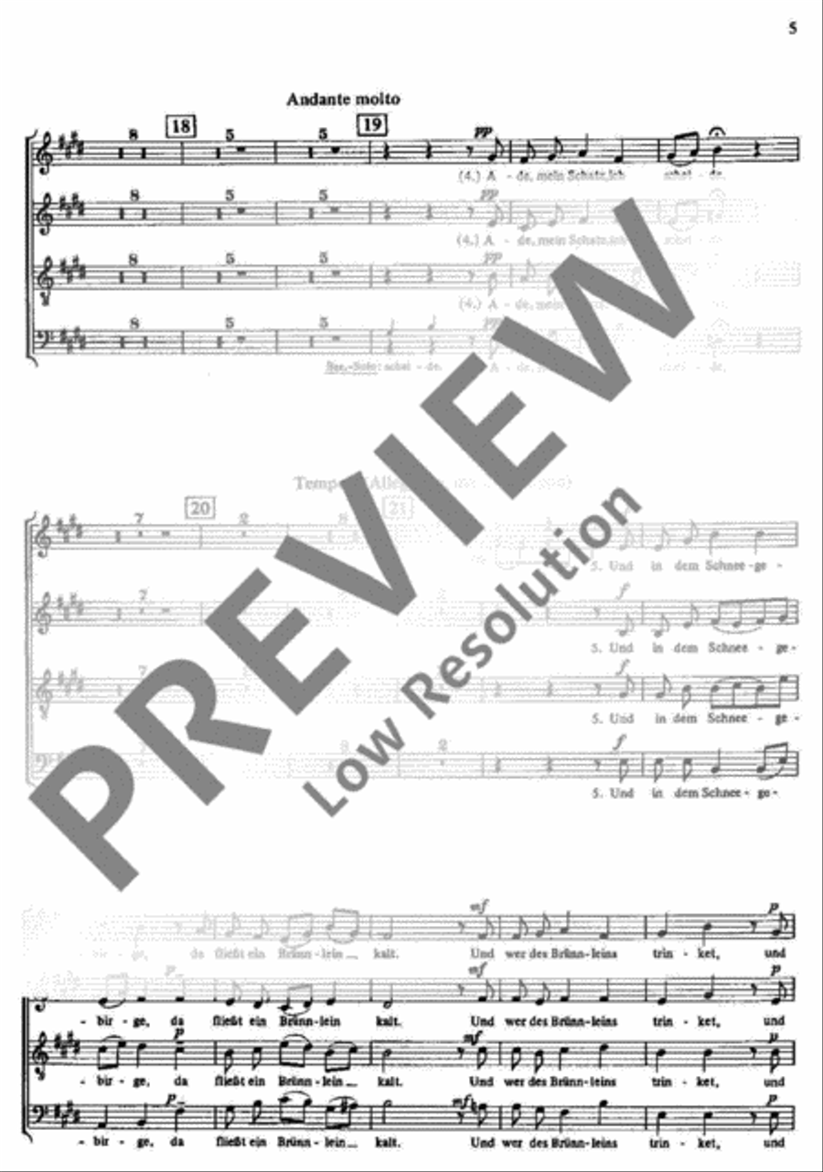 Die Brünnlein, die da fließen 4-Part scores gallery preview page 6