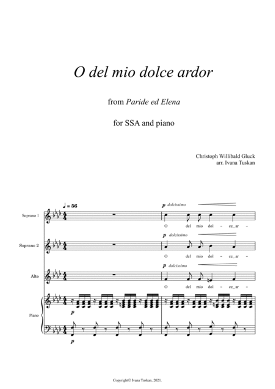 5 Operatic Treasures for female voices (SSA, SSAA, SSSAA) SSAA scores gallery preview page 3