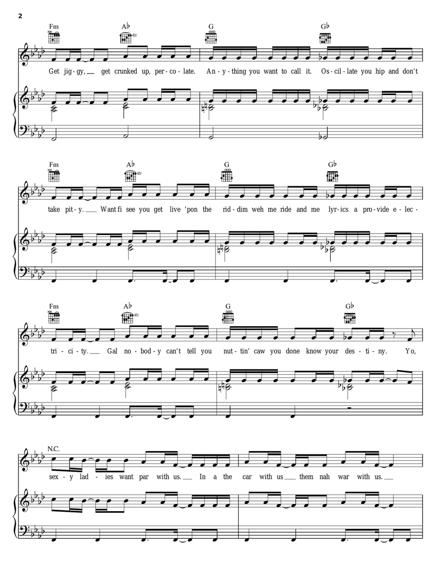 Get Busy Get Busy Piano, Vocal, Guitar scores gallery preview page 2