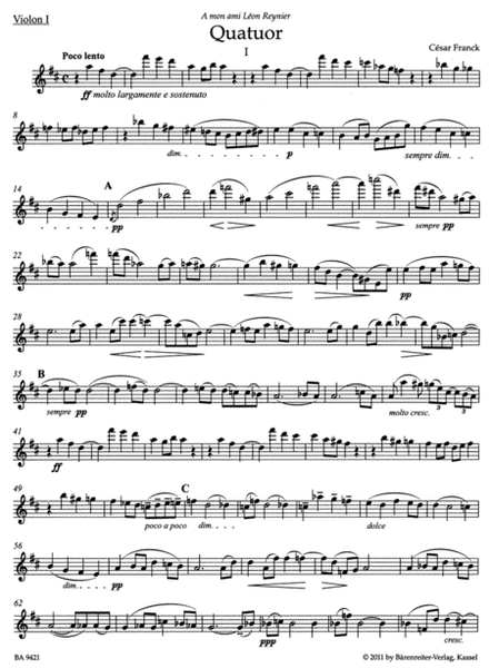 Quatuor for two Violins, Viola and Violoncello