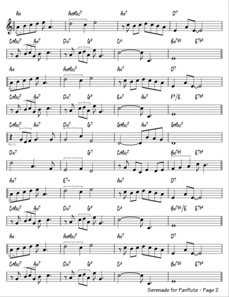 Serenade for Panflute Woodwind Duet scores gallery preview page 2