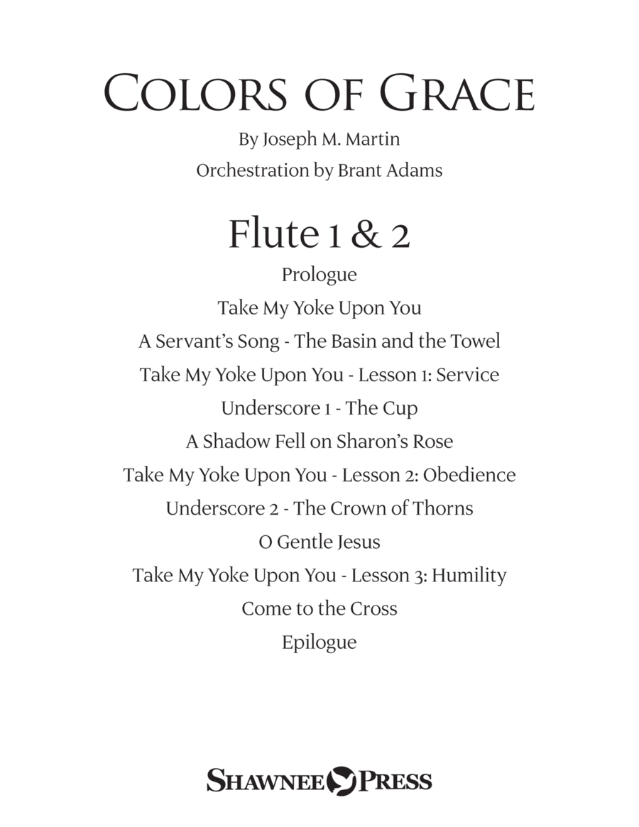 Colors of Grace - Lessons for Lent (New Edition) (Orchestra Accompaniment) - Flute 1 & 2 Choir scores gallery preview page 1