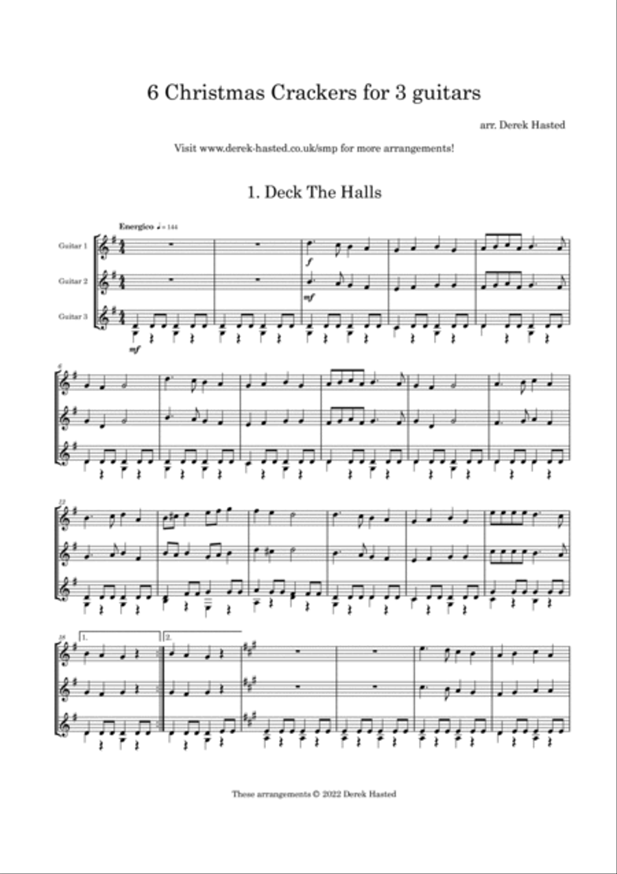 6 Christmas Crackers Volume 1 - 3 guitars/large ensemble Large Ensemble scores gallery preview page 4