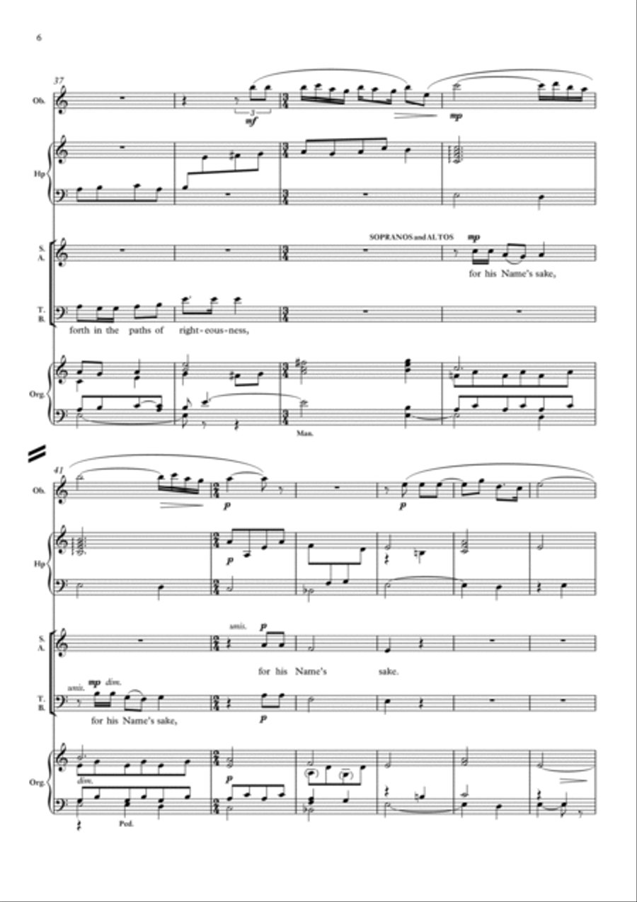 The Lord is my shepherd 4-Part scores gallery preview page 5