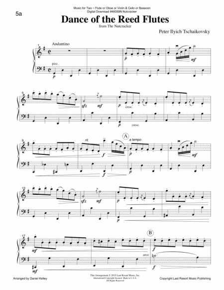 Dance of the Reed Flutes from The Nutcracker for Violin & Cello Duet Music for Two (or Flute or Oboe