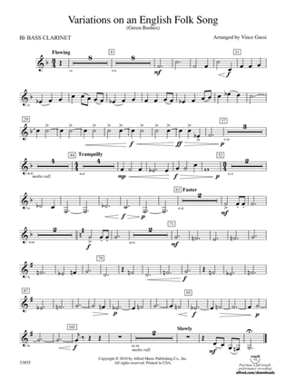 Variations on an English Folk Song: B-flat Bass Clarinet