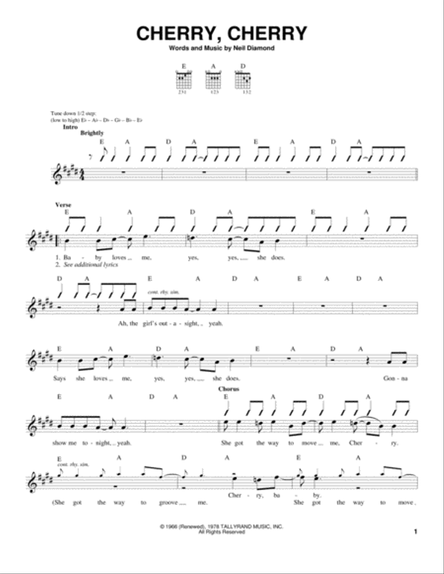 Cherry Acoustic Guitar scores gallery preview page 1