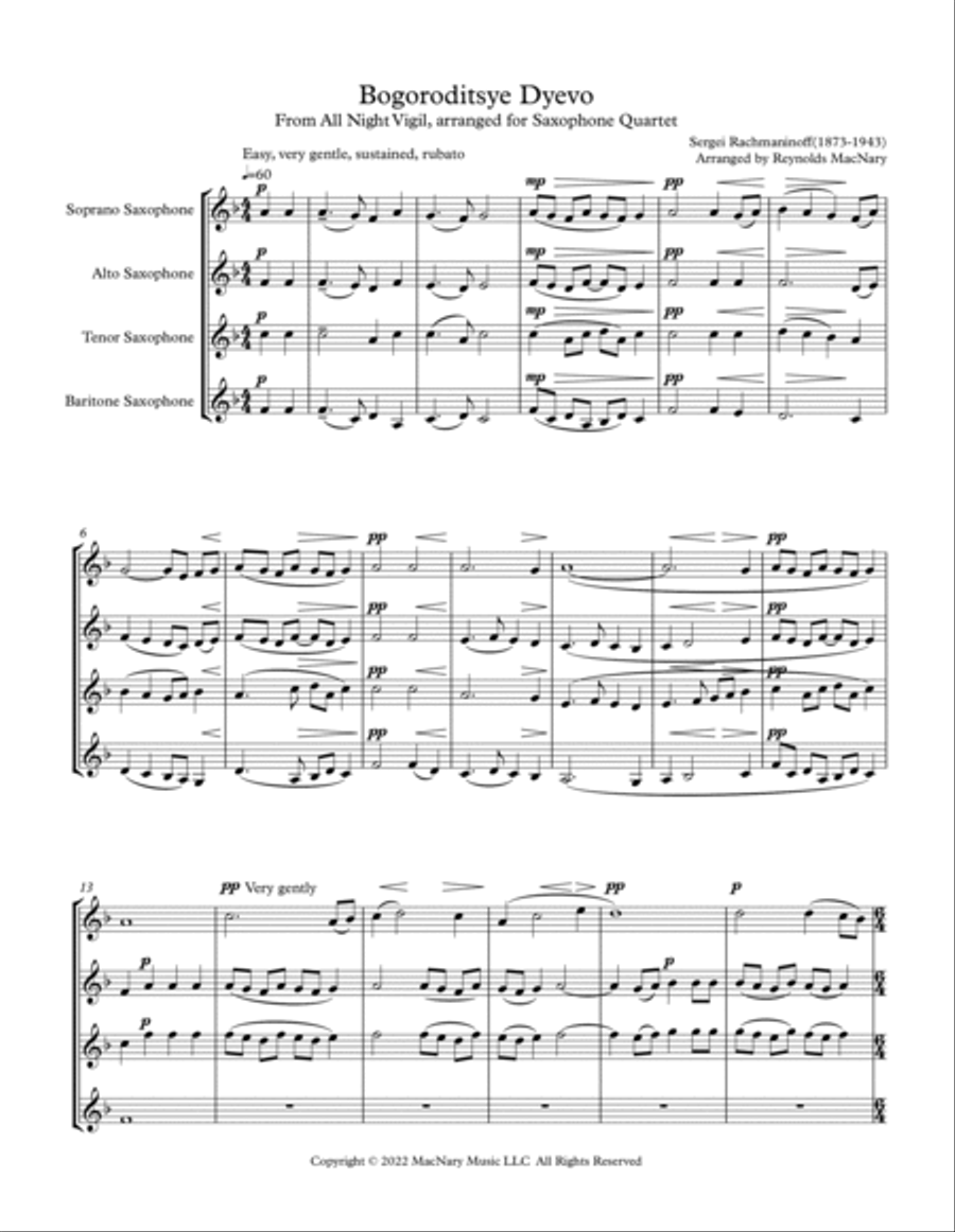 Bogoroditsye Dyevo Woodwind Ensemble scores gallery preview page 2