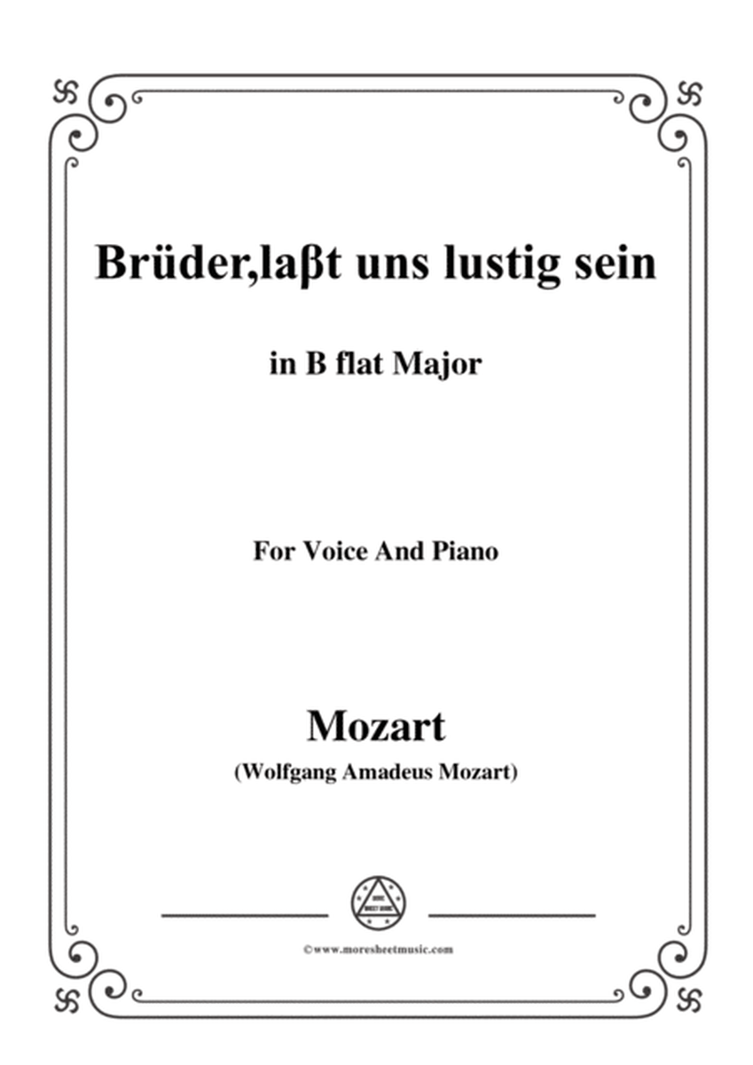 Mozart-Brüder,laβt uns lustig sein,in B flat Major,for Voice and Piano image number null