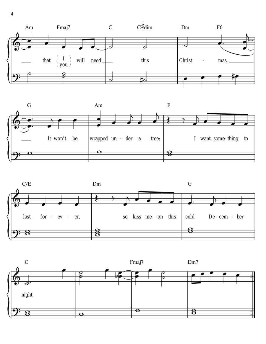 Cold December Night Voice scores gallery preview page 4