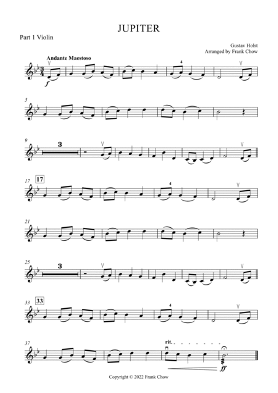 Jupiter: The Bringer Of Jollity Concert Band scores gallery preview page 5
