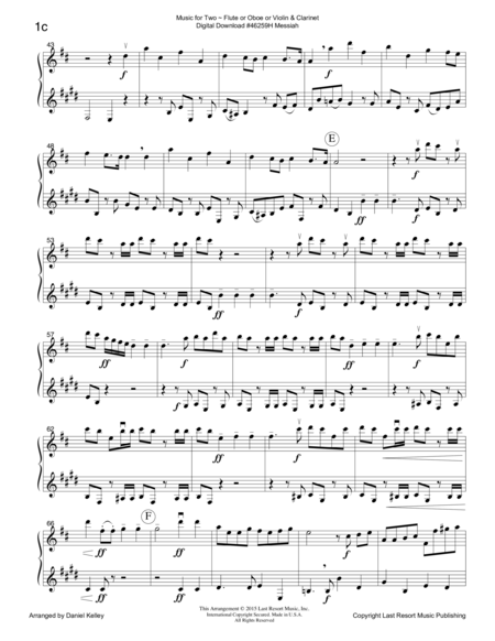 Handel's Messiah - Duet - for Flute or Oboe or Violin & Clarinet - Music for Two