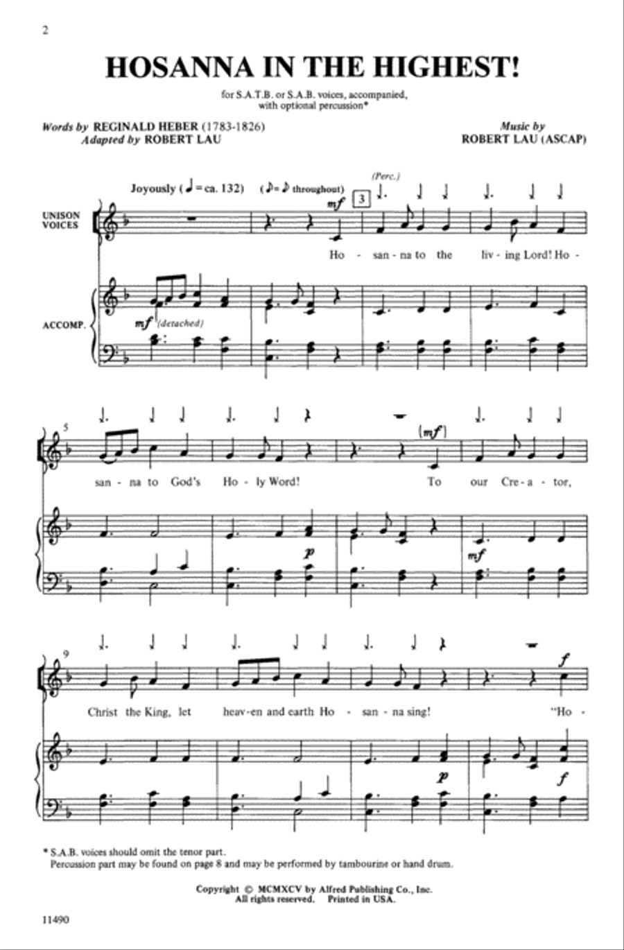 Hosanna in the Highest 4-Part scores gallery preview page 2