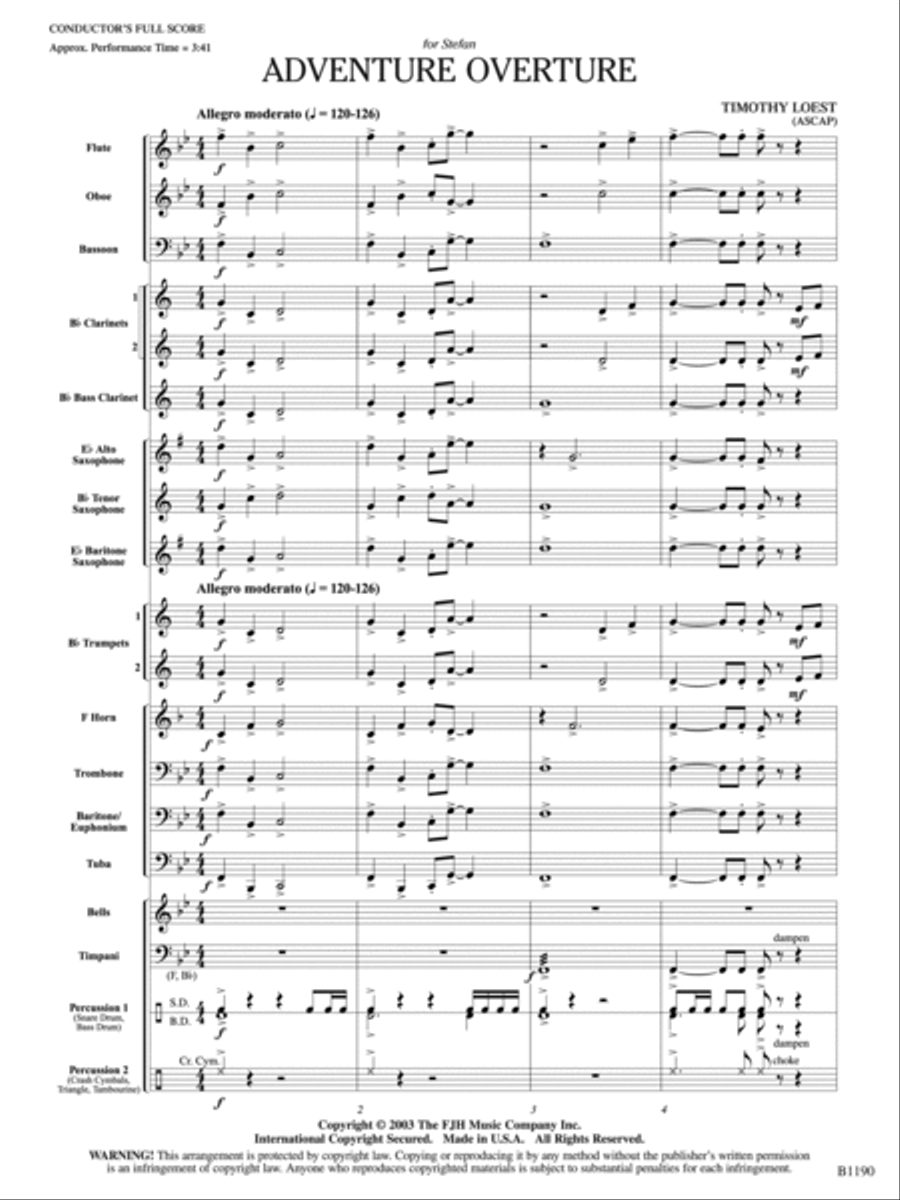 Adventure Overture: Score Concert Band scores gallery preview page 3