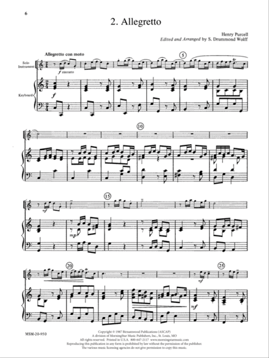 Allegretto (from a Sonata) Piano scores gallery preview page 1