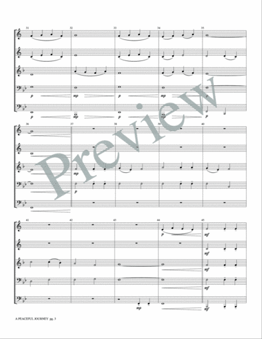 A Peaceful Journey Brass Quintet scores gallery preview page 5