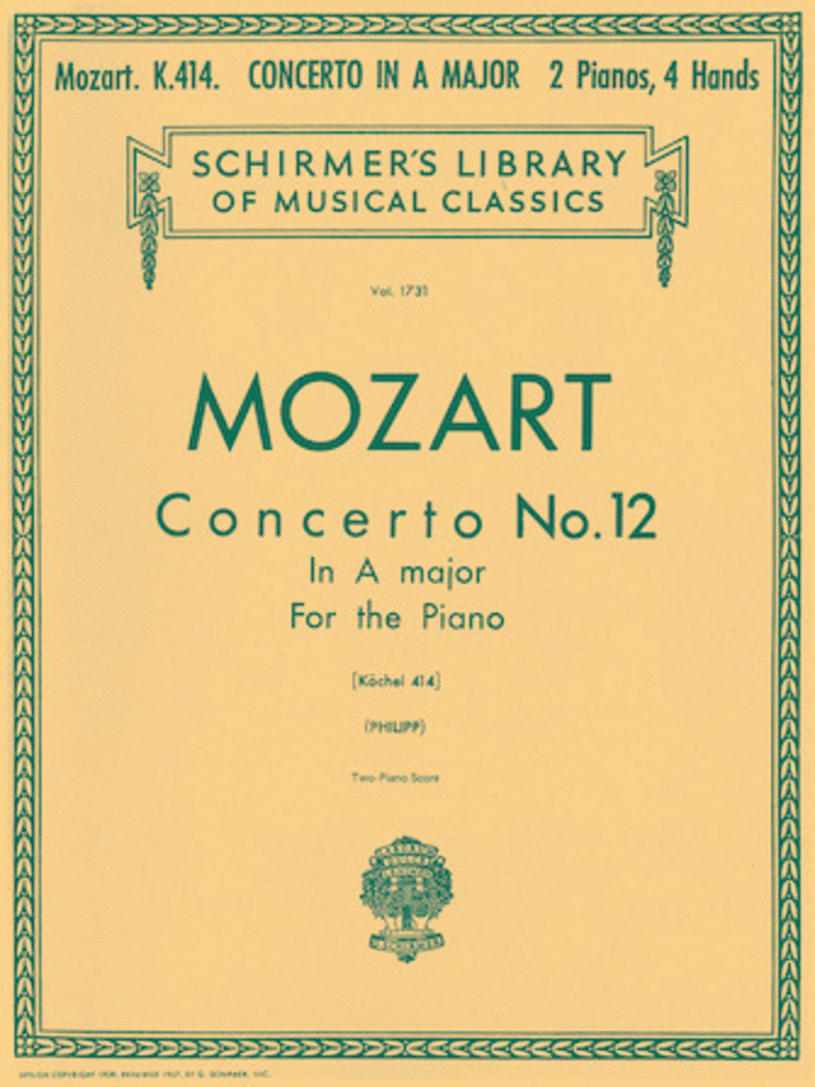 Concerto No. 12 in A, K.414 Piano scores gallery preview page 1