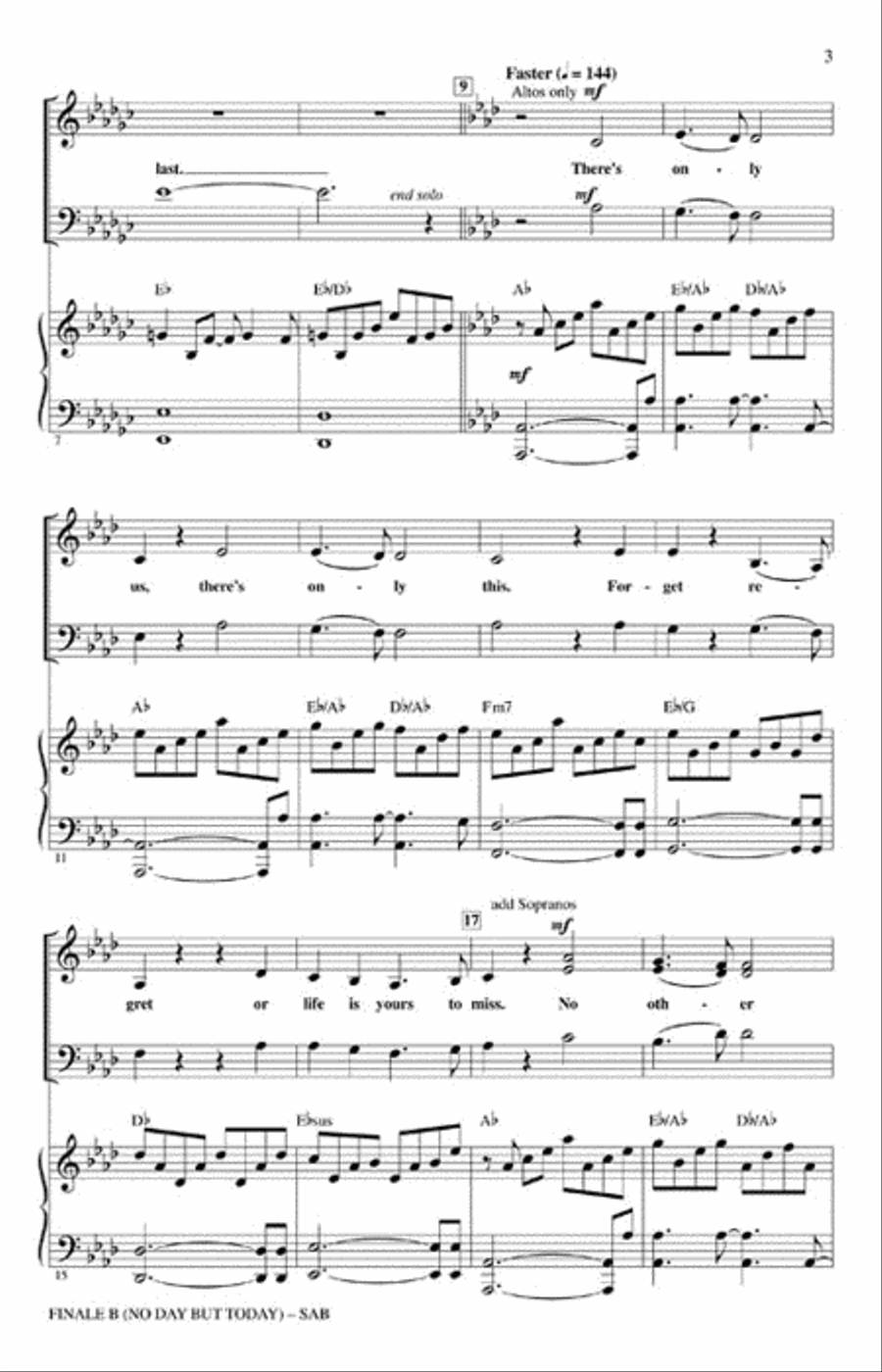 Finale B (No Day but Today) 3-Part scores gallery preview page 3