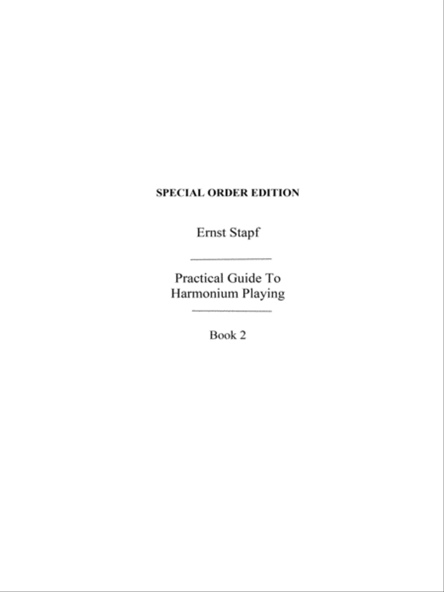 Stapf, E Harmonium Tutor Book 2 Harmonium scores gallery preview page 1