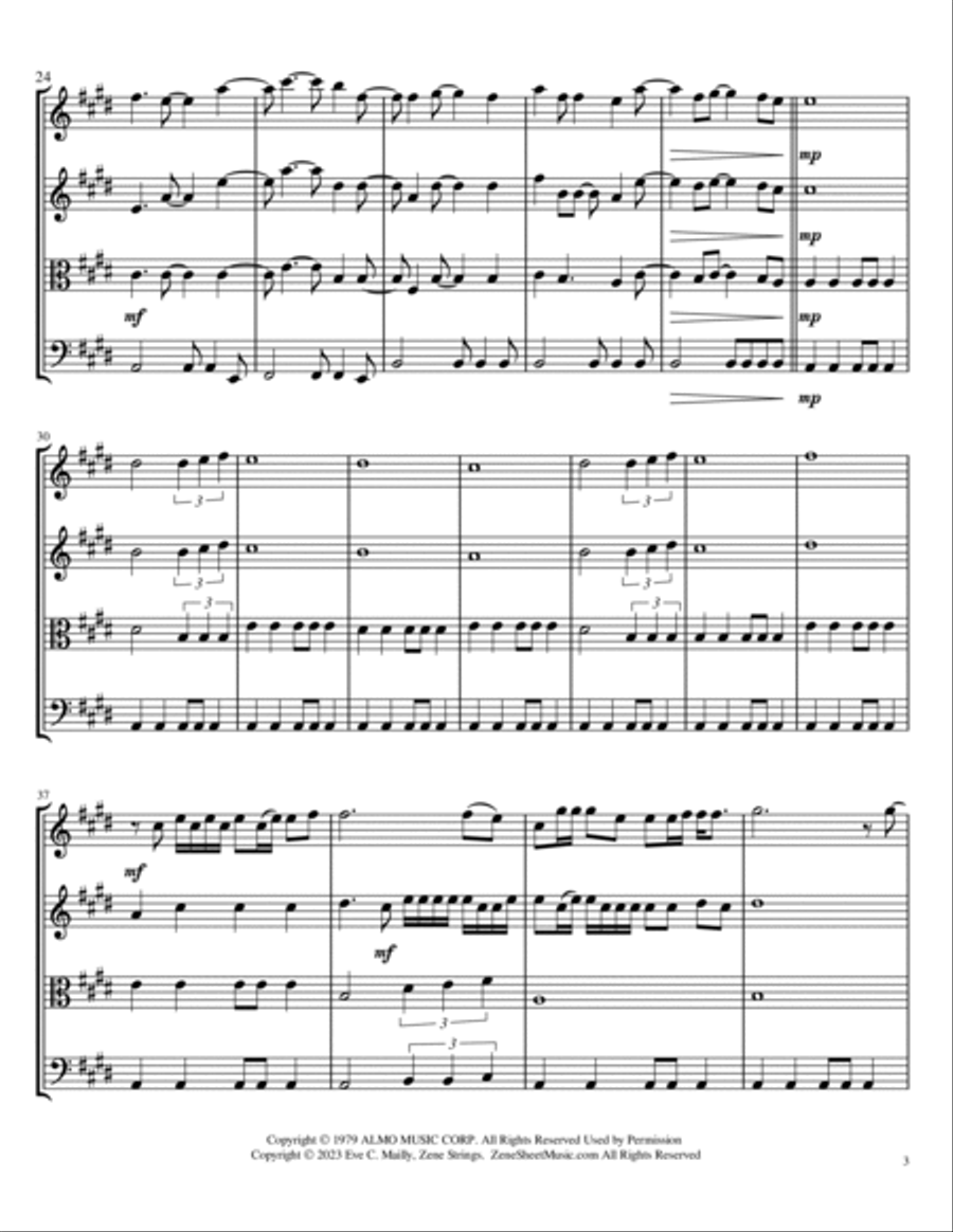 Here Comes My Girl String Quartet scores gallery preview page 3
