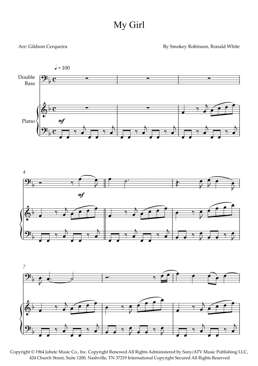My Girl Double Bass scores gallery preview page 1