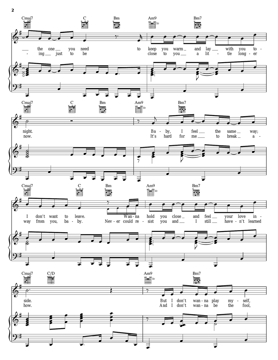 Stay The Night Piano, Vocal, Guitar scores gallery preview page 2