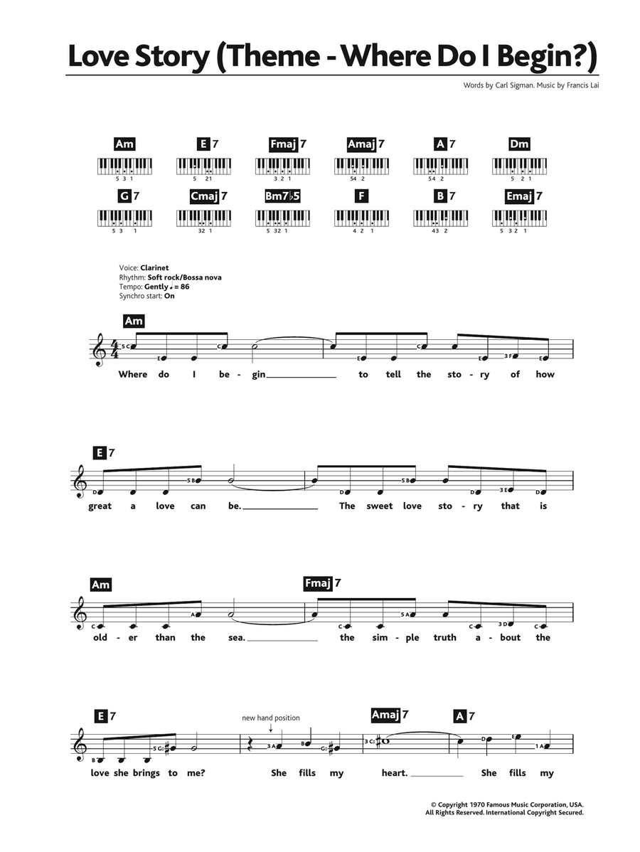 Where Do I Begin (theme from Love Story) Piano Solo scores gallery preview page 1