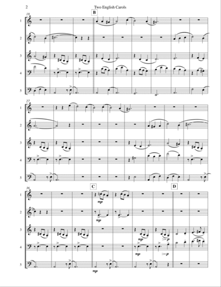 Two English Carols (Coventry Carol; What Child Is This?) - Brass Quintet Brass Quintet scores gallery preview page 3