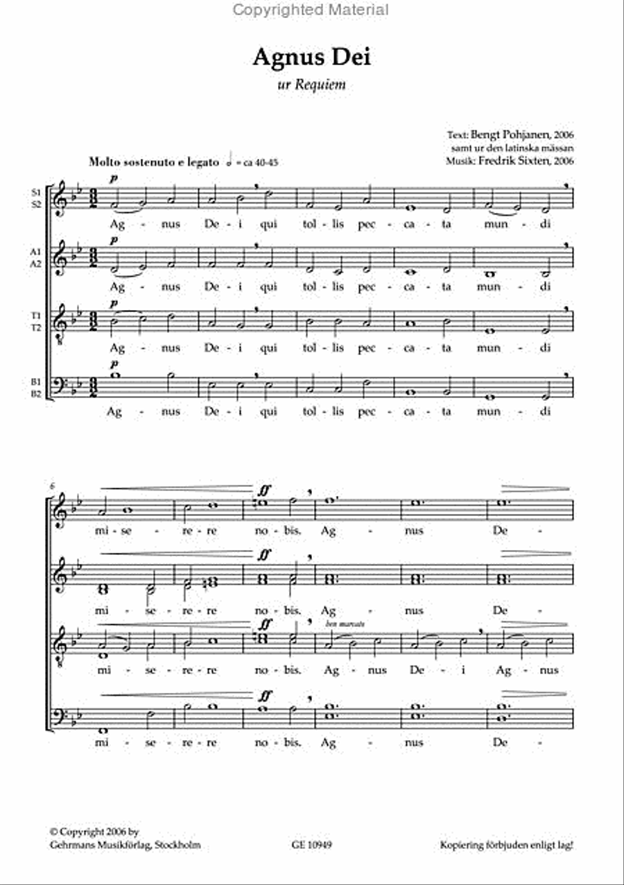 Agnus Dei SSAATTBB scores gallery preview page 2