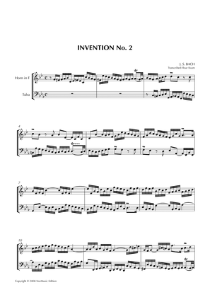 Book cover for J.S. Bach: Invention No. 2 (Horn and Tuba)