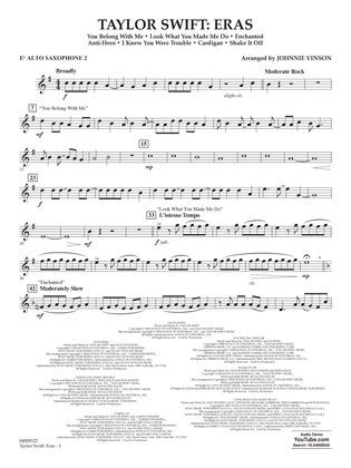 Taylor Swift: Eras (arr. Johnnie Vinson) - Eb Alto Saxophone 2